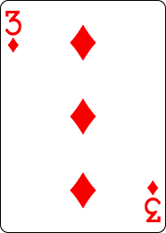 Three of diamonds: click for information about internet hosting