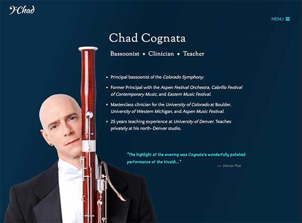 Colorado Symphony Principal Bassoonist and Denver bassoon teacher Chad Cognata's homepage